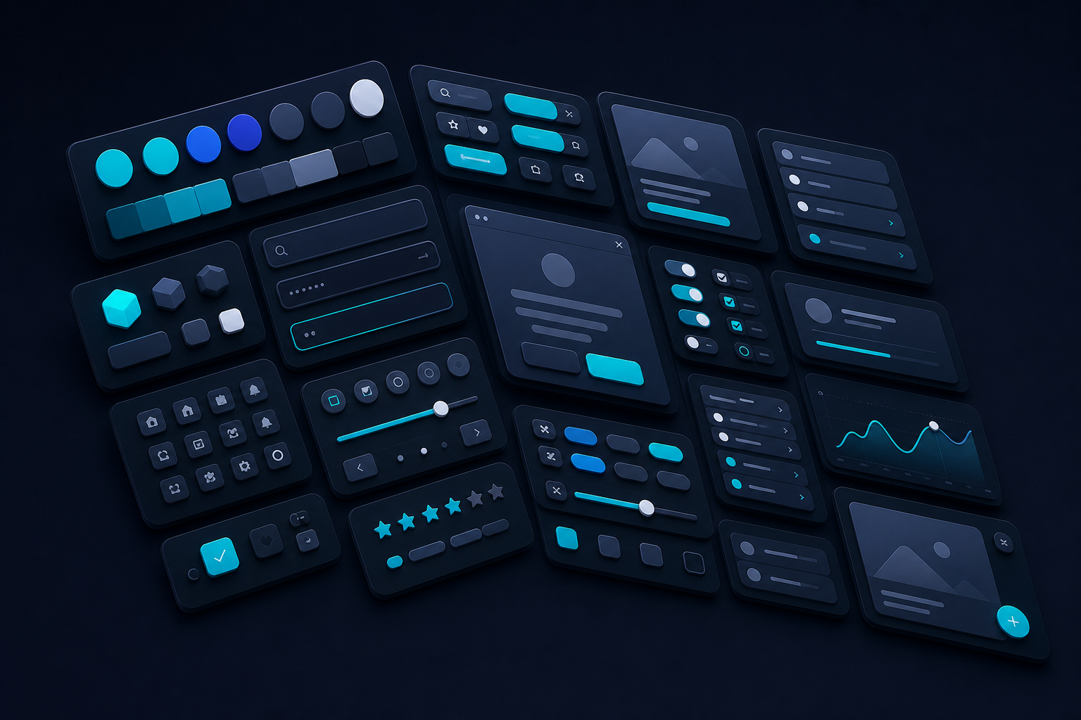 UI component library with buttons, forms, and reusable interface modules